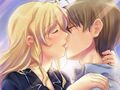 Hisao and Lilly kissing