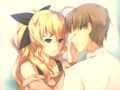 Lilly feeling Hisao's face before leaving Yamaku