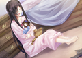 Hanako with her presents if Lilly's route is taken