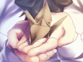 The origami crane Lilly makes for Hisao