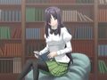 Hanako reading in the library