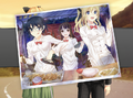 Lilly operating a noodle stall with Shizune and Misha