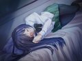 Hanako lying in her bed after returning from the nurse's office