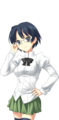 Shizune adjusting her glasses