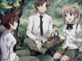 Emi, Rin and Hisao about to have a picnic