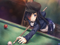 Hanako playing pool